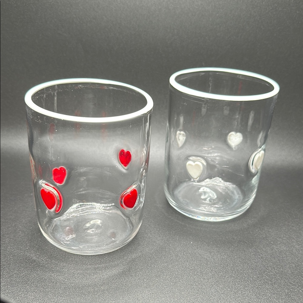 Anthropologie Icon Juice Glasses — Hearts
